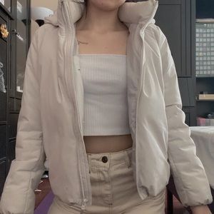 Uniqlo white puffer coat